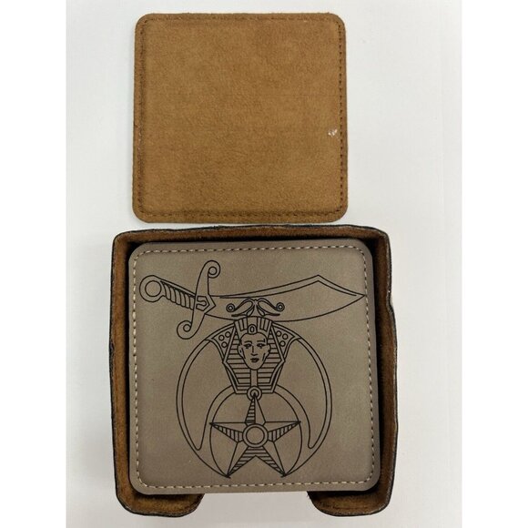 Printed Leather Freemason Coasters - Picture 4 of 7